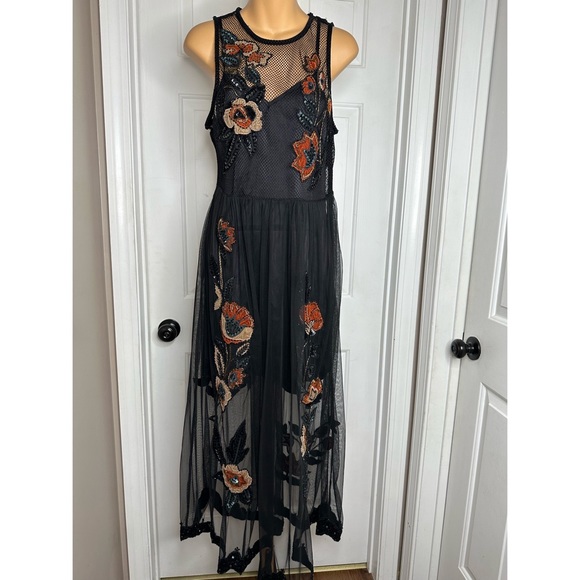 Anthropologie Not So Serious by Pallavi Mohan Midnight Garden Maxi Dress - Picture 7 of 9